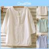 Stylish Womens Vintage Cotton Linen Shirt With Comfortable Loose Sleeves