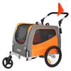 Hunde Fahrradanhänger, Unterstützt bis zu 30 kg, 2-in-1 Haustier Kinderwagen Karren Fahrradträger, Leicht faltbarer Karrenrahmen mit Schnellverschlussrädern, Universell