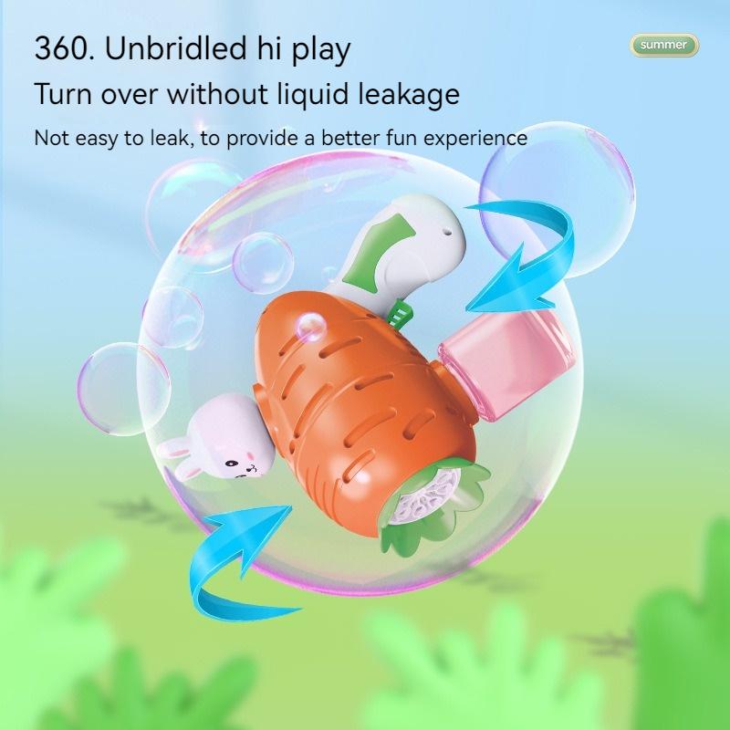 Carrot Bubbles Gun Soap Bubbles Cartoon Rabbit 10 Holes Bubbles Machine Launcher Automatic Blower Giocattoli da esterno per bambini