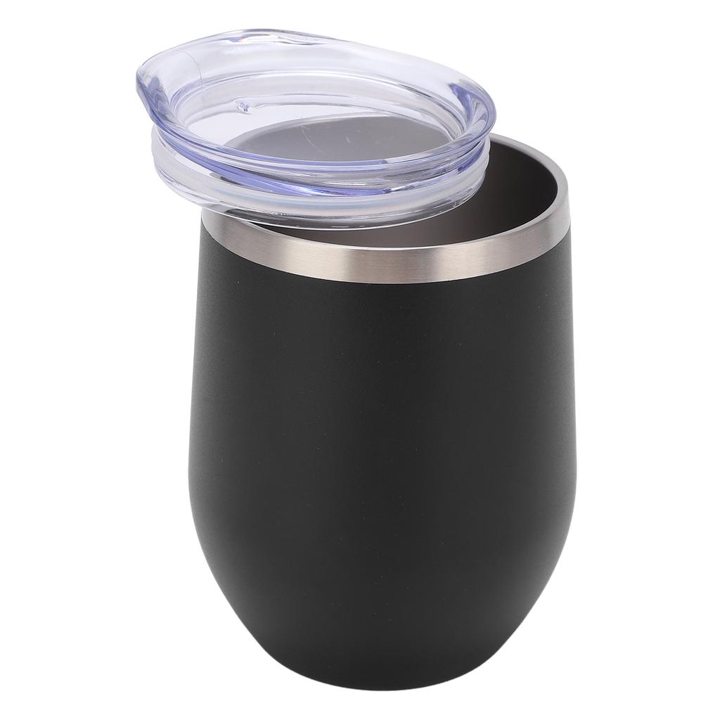 12oz Stainless Steel Stemless Wine Glass Double Wall Vacuum Insulated Wine Cups with Lids for Coffee Cocktails Ice