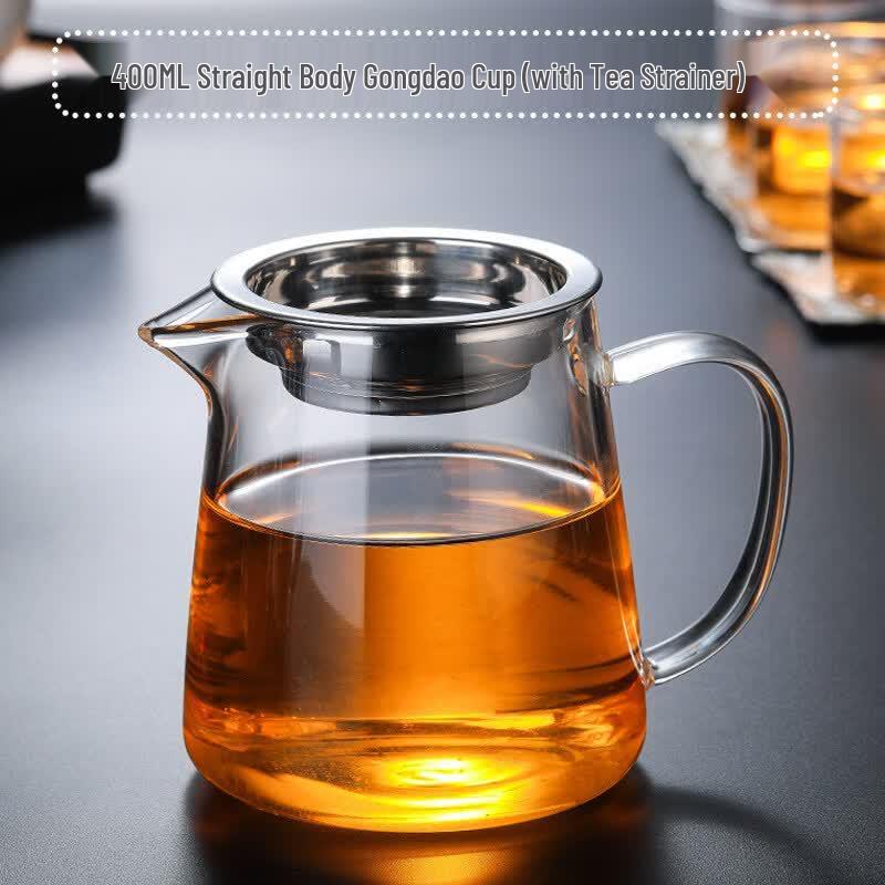 ZISIZ Thickened Glass Fairness Cup with Integrated Tea Filter Set