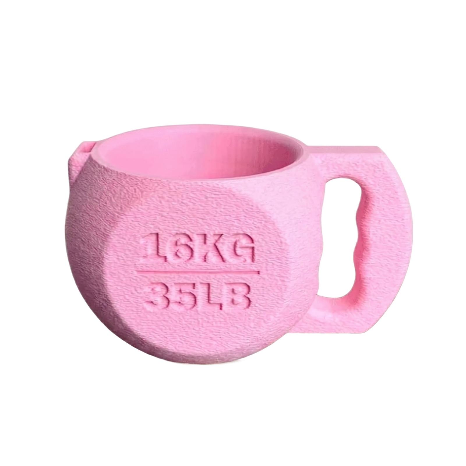 

3D Printed Kettlebell Shaped Ice Cream Cup Holder Durable Design for Tabletop Use with Handle Suitable for Various Ice Cream Cups and Containers One Size рожевий