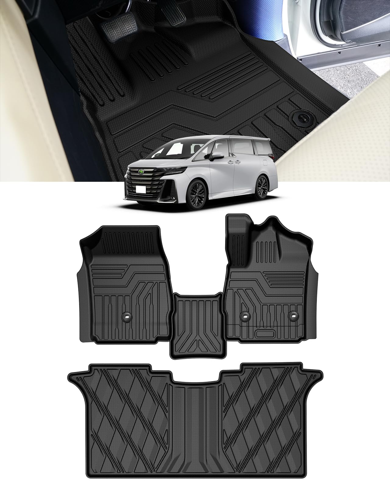 

Автомобильные 3D коврики Cartist для Alphard Vellfire 30-й серии и более поздних моделей, изготовленные из ТПЭ, разработанные на заказ для вашего водонепроницаемого и легкого водительского, пассажирского и центрального мест. чёрный