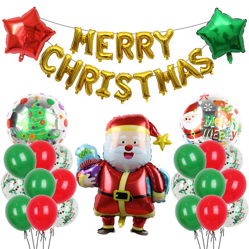 Christmas Decoration Balloon Set Smiling Snowman Elk New Year Arrangement Christmas Tree Party Decoration