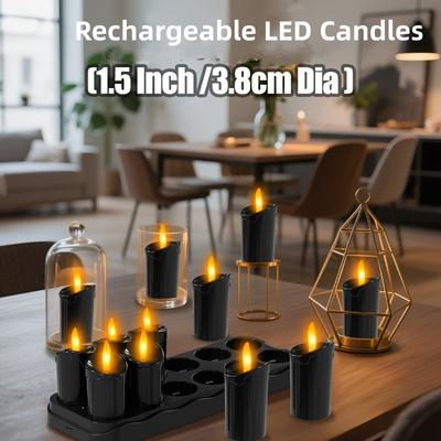 Pack of 12 Rechargeable LED Candle with Remote Control Flameless Tealight Xmas Valentine Wedding Church Home Table Decoration