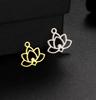 LIKGREAT 5pcs/lot Wholesale Lotus Charm for DIY Bracelet Necklace Stainless Steel Jewelry Handmade Boho Gift for Jewelry Making