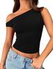 Off-Shoulder Slim-Fit European-American Pullover: Sexy Milk Silk Oblique Collar Women's T-Shirt