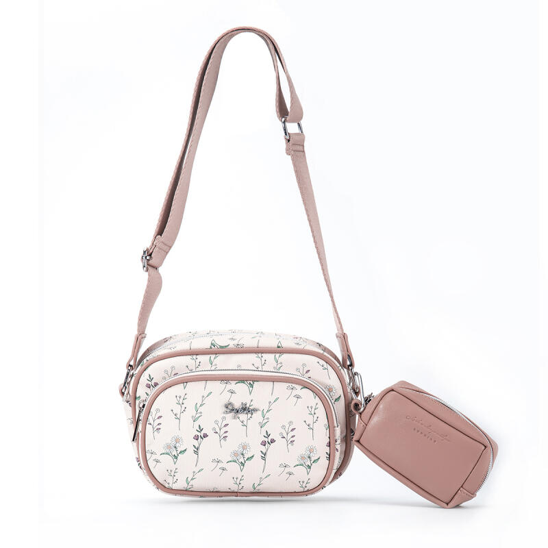 High Quality PU Leather Women's Handbags Purse Ladies Flower Printing Small Shoulder Bags Multifunctional Commuter Crossbody Bag