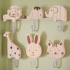 Hickory Wood Animal Hook Cute Design Wall-Mounted Hook Decoration Key Hanging Hook  Wardrobe