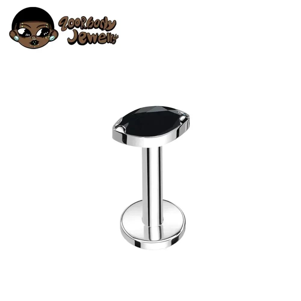 ASTM F136 Titan Labret Lippenpiercing 16G 18G Nasenring Tragus Marquise CZ Helix Knorpel Conch Ohrring Piercing Schmuck