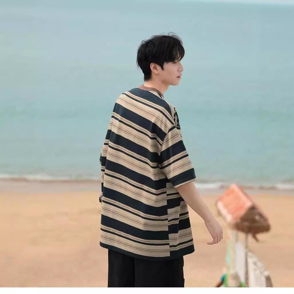 Men's Summer Korean Style Short-Sleeve T-Shirt - Trendy, Simple, Loose-Fit Hong Kong Casual Top