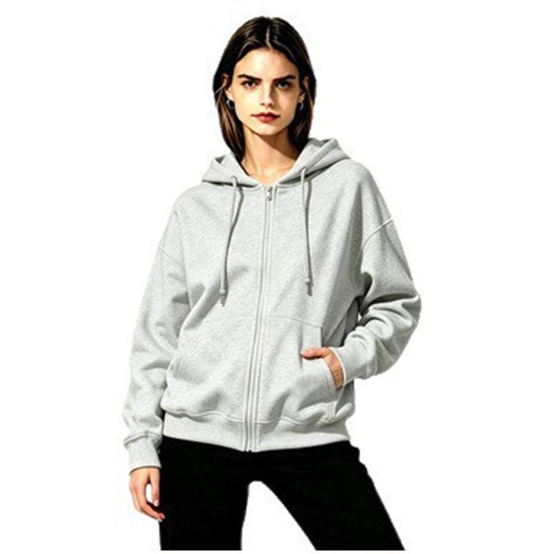 Colorful Loose Fit Zipper Hoodie Sweatshirt