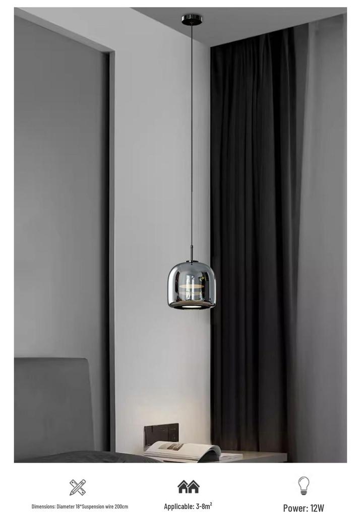 Minimalistische italienische Glas-Pendelleuchte für Nordic Style Bar, Arbeitszimmer oder Schlafzimmer