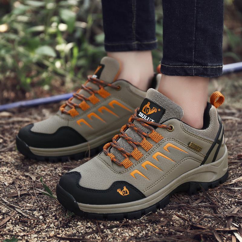 Men's Shoes plus Size Winter Outdoors Fleece-lined Warm Hiking Shoes Couple Men's Hiking Shoes