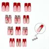 Cross-border European and American long water pipes wear nail leopard print 3D three-dimensional cherry manicure removable fake nail wear nail piece