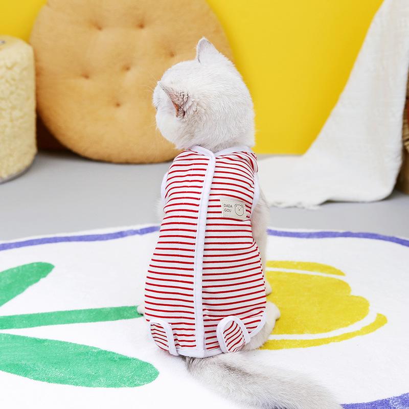 Cat Spay & Postpartum Suit - Anti-Lick, Weaning, Surgery Recovery Outfit, 23 Stripes