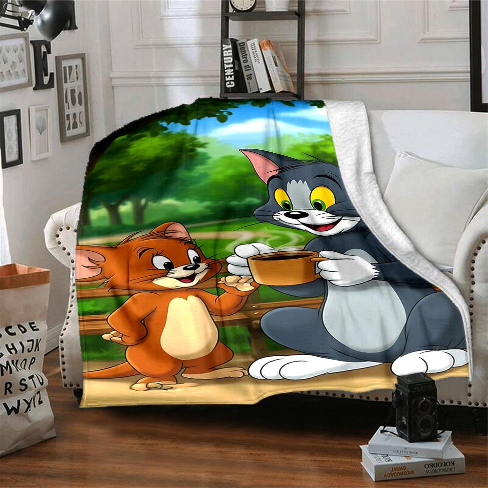 1pc Tom and Jerry Flannel Blanket - Soft Warm Throw for Home, Office, TravelL1327