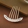 Pearl Water Diamond Metal Pan Hair Insert Comb Ball Head New Year Pan Hair Comb Hairpin Mother's Day Holiday Gift Hair Accessory