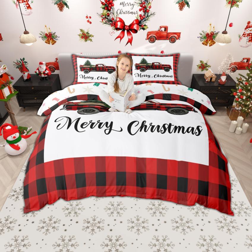 

Comforter Homewish Christmas Tree For Kids Children Merry Xmas Bedding Happy New Year Gifts Bed Set Comforter (quilt)-EU Single(135*200cm)3pcs