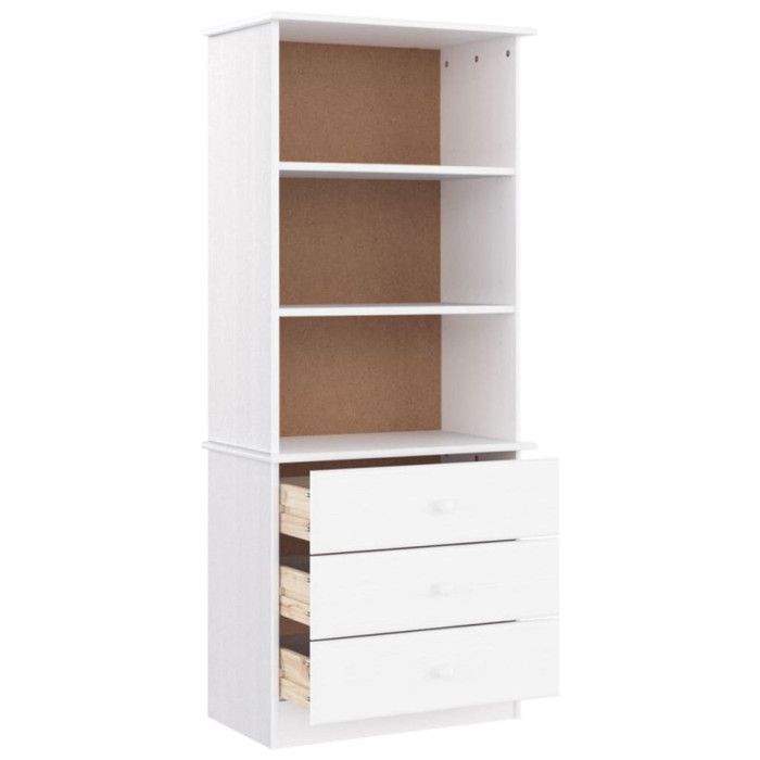 VidaXL Bibliothèque et tiroirs ALTA blanc 60x35x142 cm bois massif pin 353952