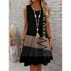 Fashion Women's Crew Neck Dress 3D Casual Color Printing Casual Dress Crew Neck Dress