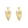New French retro semi-three-dimensional heart-to-heart pointed peach earrings personality niche simple fashion model