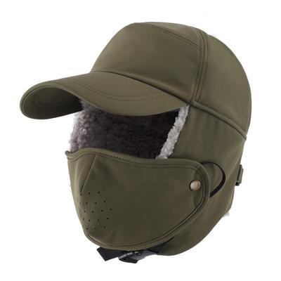 Outdoor Winter Pilot Cap with Warm Hat with Work Trapper Army Green [Connectyle] Men's Water-Repellent Mask, Earflaps, Cap, Hat, Ski,
