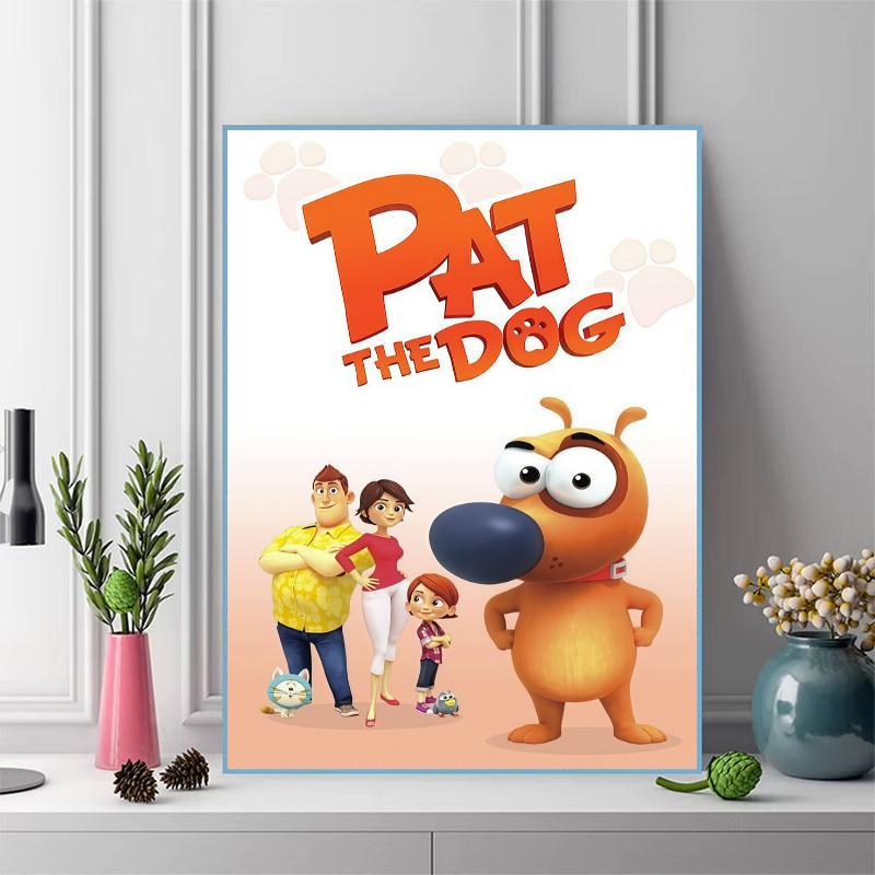 Pat the Dog.40 100% Round Full Drill 5D DIY Diamond Painting Embroidery Cross Stitch Rhinestone Décor