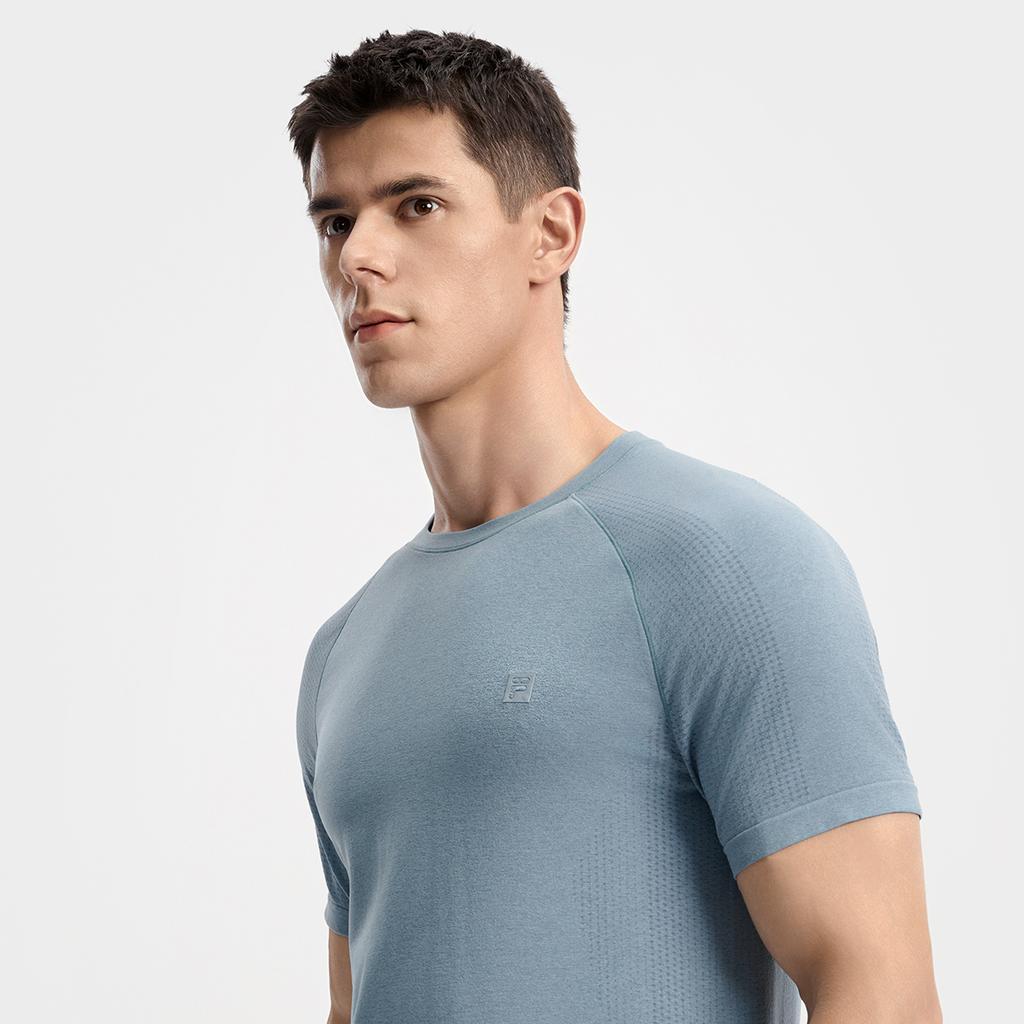 Fila Fitness Fashion Simple Sports Casual Versatile Cool Breathable Stretch Round Neck Short Sleeve T-Shirt Men Tops Navy-Blue A11M531105FLB