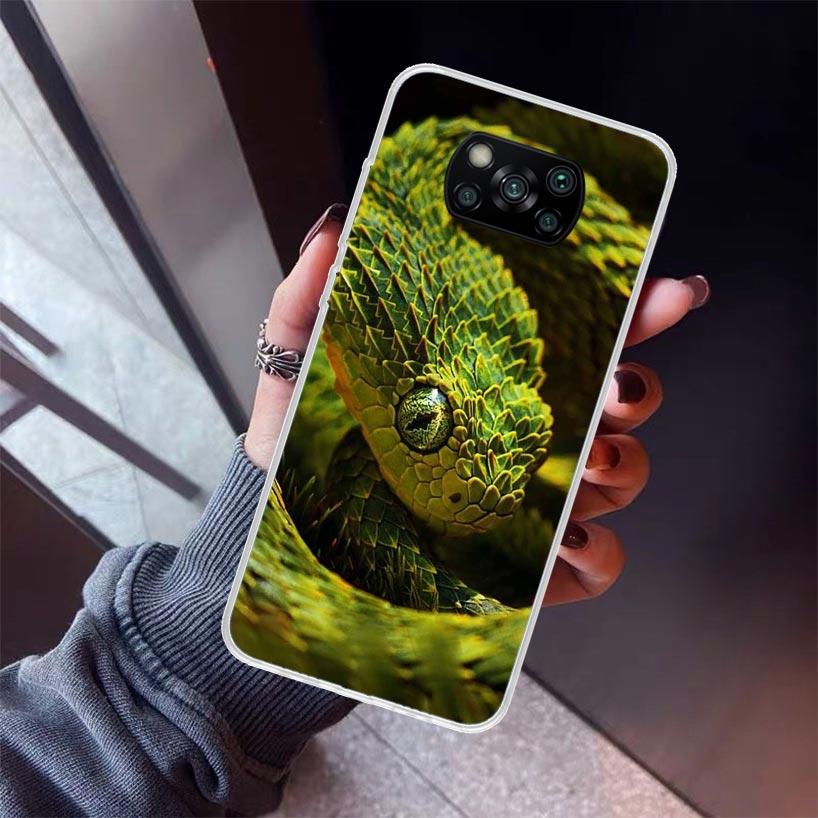Animal Leather Snake Scales Phone Case For Xiaomi Poco X5 X6 X7 Pro F7 Ultra M7 Redmi 15C 15 13C 13 12C 12 10 10C 10A 9 9C 9T 9A