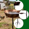 Outdoor Bird Bath Feeder Stable with 5 Prongs Stake Decoration Weatherproof Garden Decor Metal