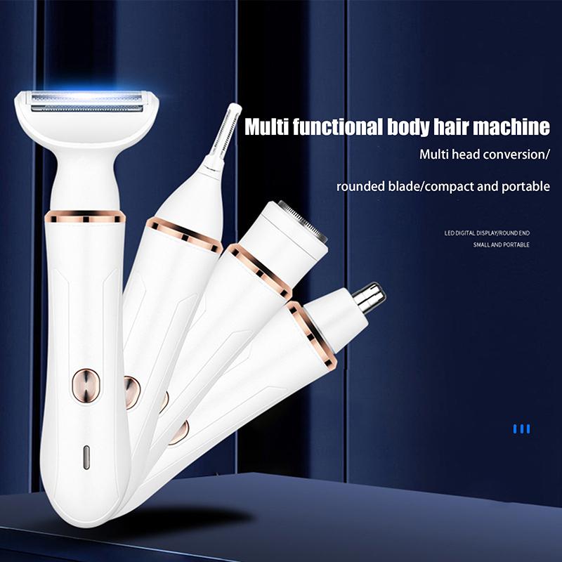 4In1 Electric Lady Shaver Body Hair Removal Epilator Painless Waterproof Cordless Trimmer Razor Gifts For Wome Rechargeable