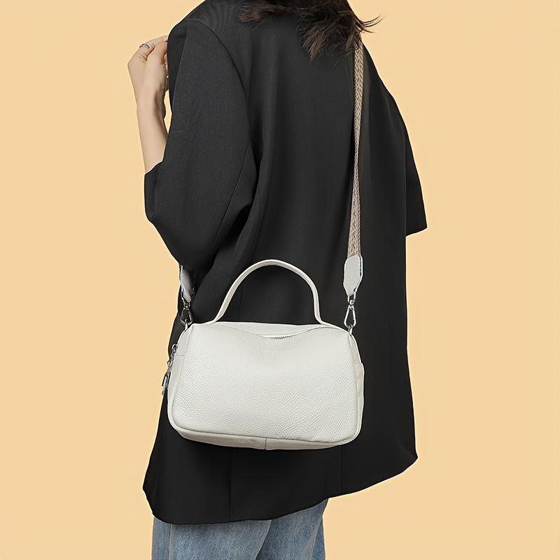 Luxuriöse, weiche Umhängetasche für Damen, Boston-Handtasche aus echtem Leder, modische Schultertasche mit mehreren Reißverschlüssen