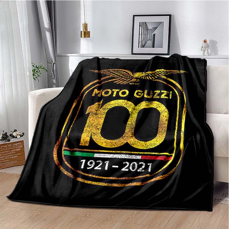 3D Retro Motorcycle G-Guzzi Flannel Printed Blanket Home Sofa Bed Warm Oversized Home Bedding Office Picnic Gift Soft Blanket