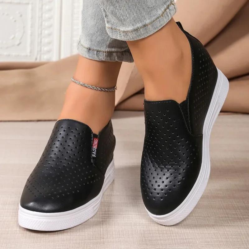 Women's Vulcanize Shoes Round Toe One Kick Mesh Upper Women's Shoes Leisure Internal Height Breathable 2025 Zapatillas De Mujer