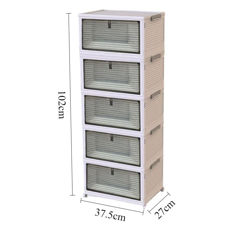 Folding Storage Box Transparent Shoe Boxes Multi Functional Living Room Organizer Case Household With Wheel Large Display Stands