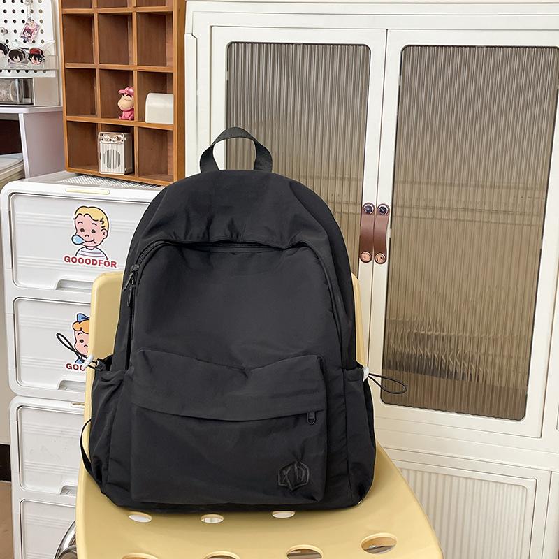Schoolbag schoolbag female college student solid color simple design junior high school backpack, Korean version ins Mori girl treasure backpack