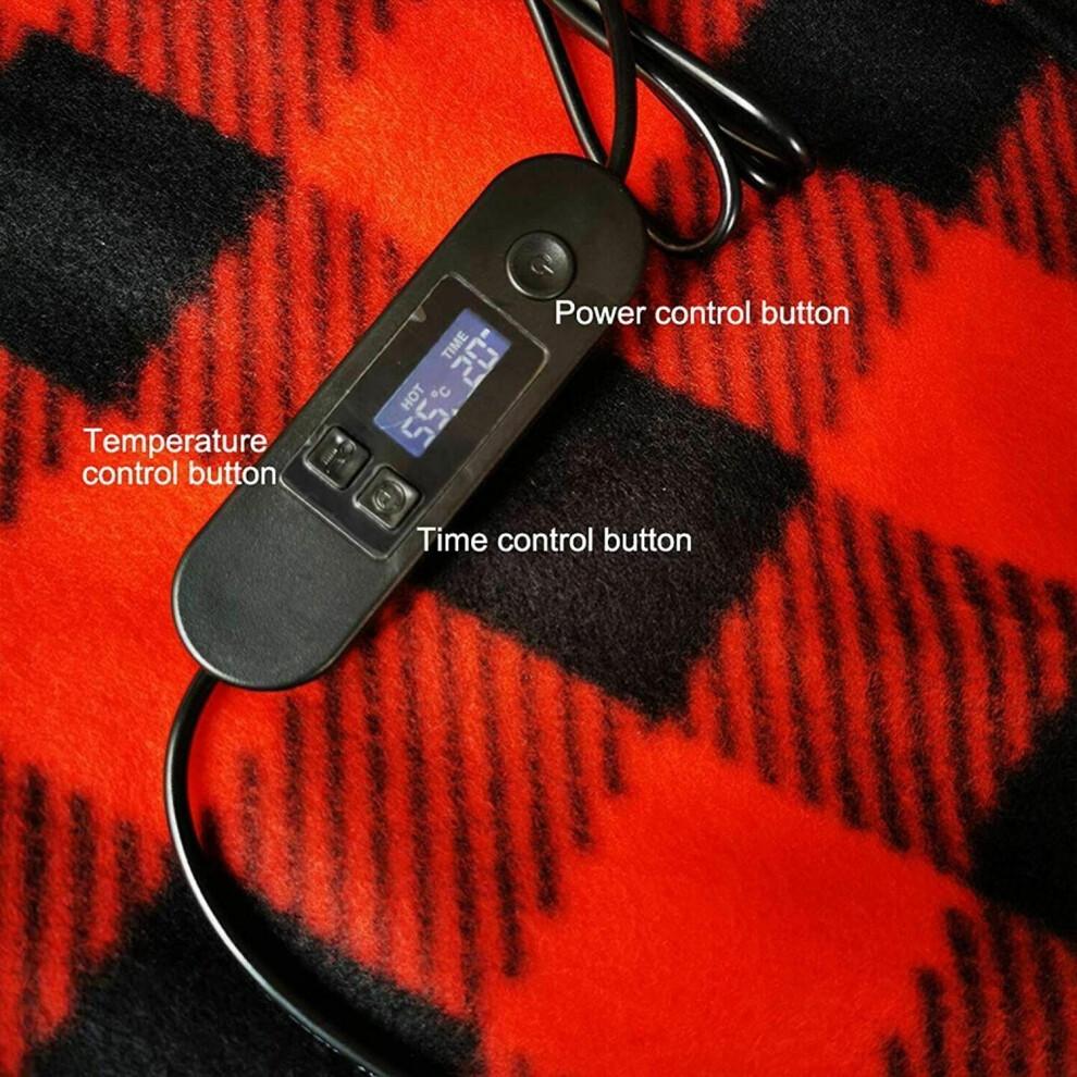 12V Electric Heated Blanket Warm Over Throw Fleece 4 Heating Levels UK