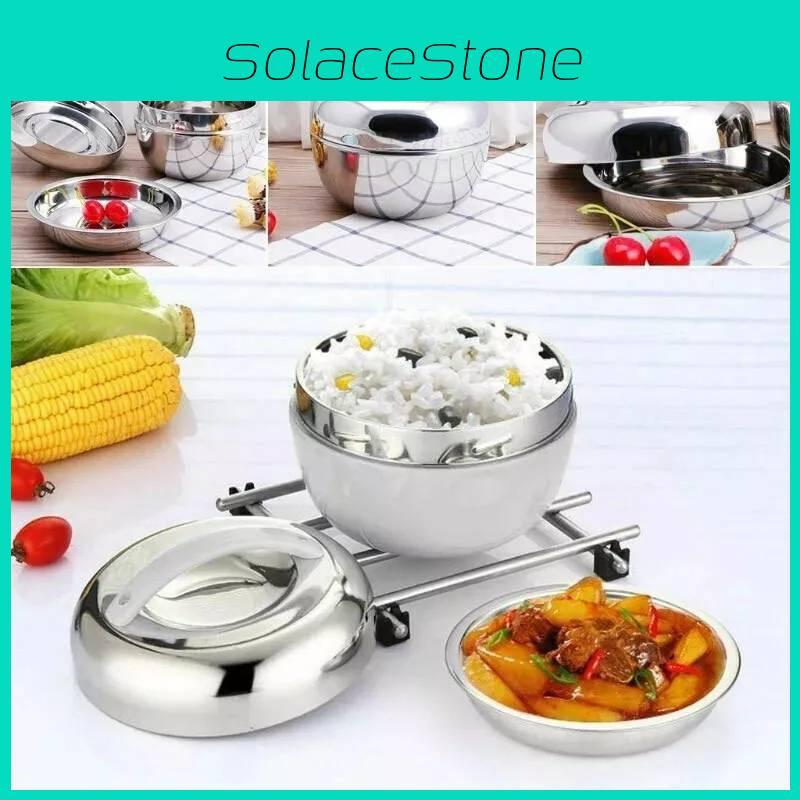 Durable Double Layer Stainless Steel Bento Box Apple Shape With Lid For Working Professionals