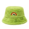 Autumn and Winter Bucket Hat Trendy European and American New Rainbow Embroidery Thickened Warm Hat Women's Outdoor Versatile Sun Hat