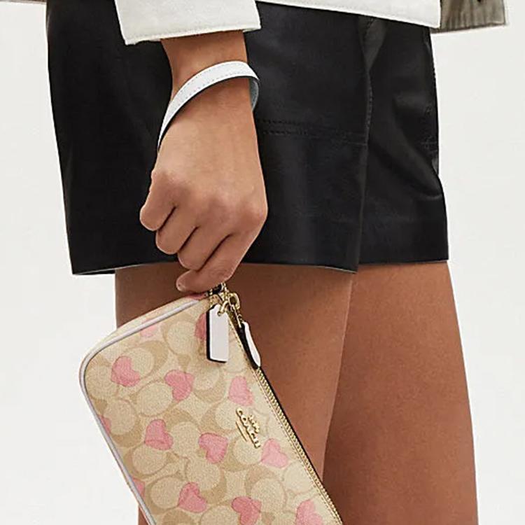 Coach Nolita 19 Classic Monogram Heart Print Zip Closure PVC Shoulder Bag Women Bags Light-Khaki Chalk-White CQ144-IMOTV