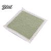 Decorative Chair Mat Cotton Linen Pad with Ties Square Summer Seat Lace Non Slip Trim 15.75" X Breathable Washable for Dining Office
