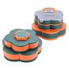 Rotating Fruit Plate Snack Tray with Lid 5/10 Compartments Plastic Divided Serving Tray for Parties Picnics Kids Safe Organizer And Snack Box