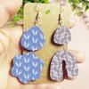 Bunnies Eggshell Silkscreen Print Stencils 6.3x4Inch Washable for Clay Earrings Jewelry Making Printing on Clay Fabric