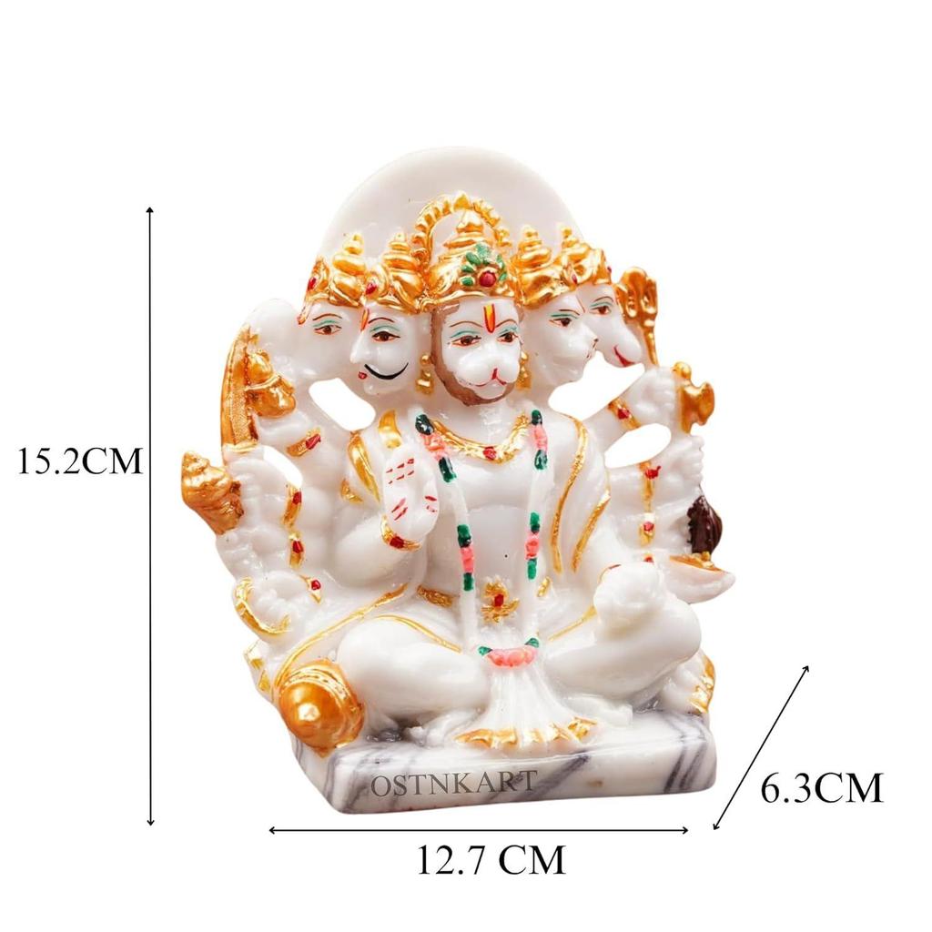 Hanuman Ji Murti Panchmukhi Hanuman for Door Entrance Temple Home & Office Decor Living Room Decoration Gift
