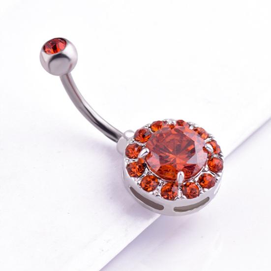 Pendentif rond incrusté de strass pour femmes, haltère, anneau de nombril, bijoux de perçage pour le corps