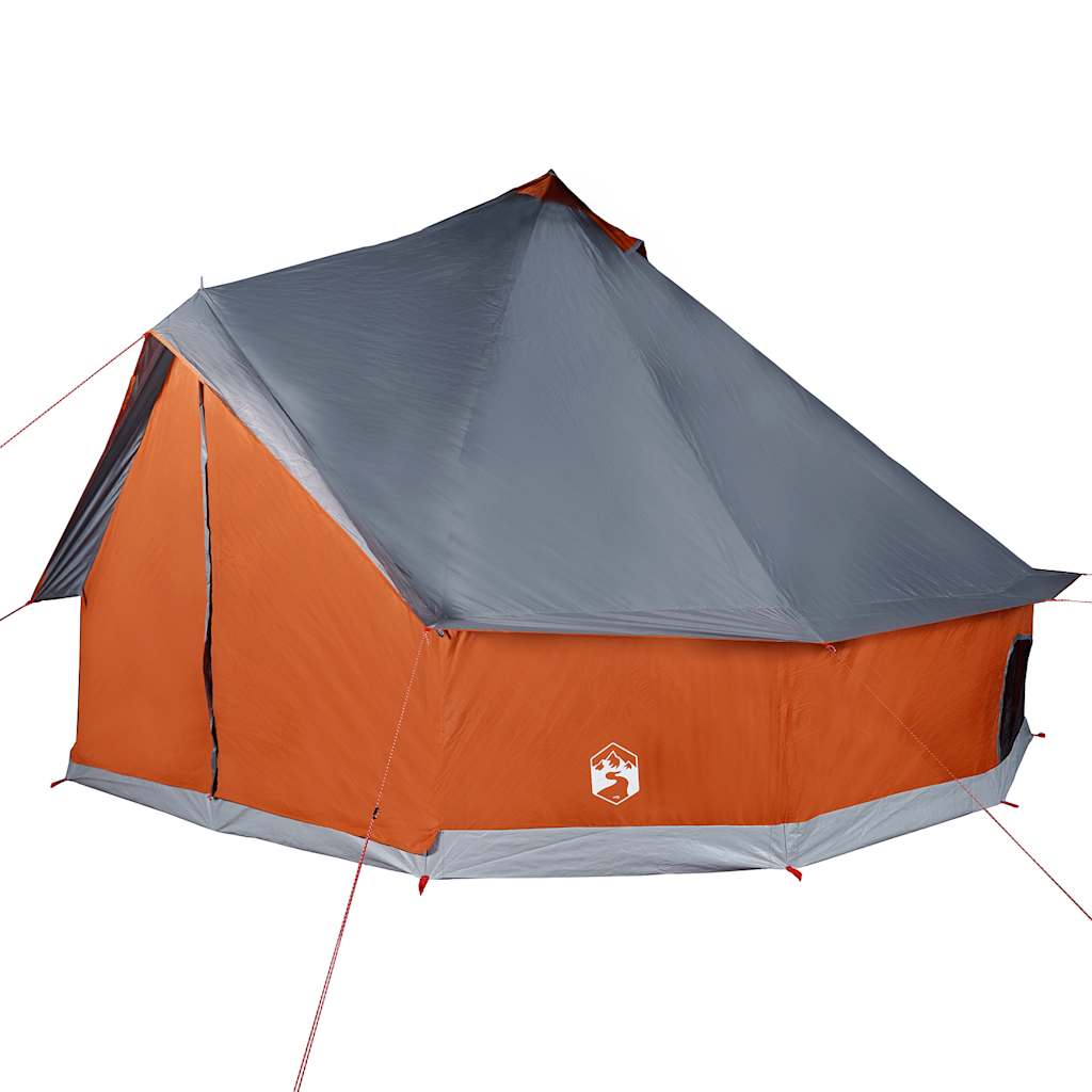 Tipi Family Tent for 6 Persons Gray and Orange Waterproof