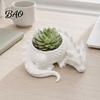 Detailed Dragon Sculpture Pot 3D Printed Lying Flowerpot for Small Green Plants, Decorative Succulents Planter Ornament, Dark Style Figurine