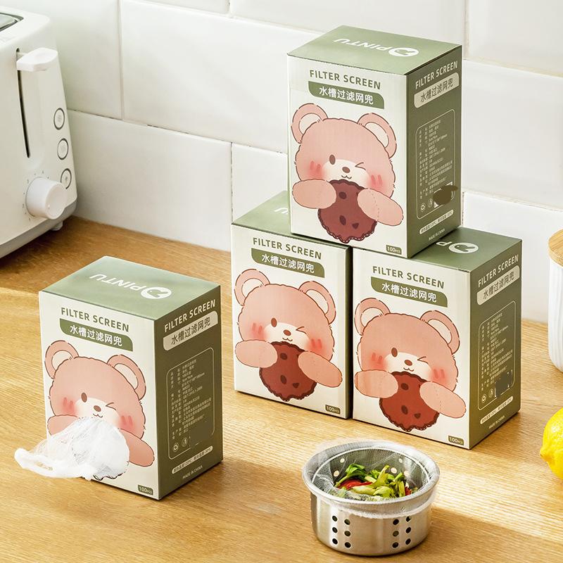 100-200pc Disposable Filter for Kitchen Sink Anti Clogging for Vegetable Cleaning and Floor Drain Blockage