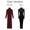 Lopis Women's Knit Dress, Slimming, Long Length, Stylish, Slim Fit, Turtleneck, Long Sleeves, Thick, Elegant, Fall/Winter (JP, Alphabet, XL, Black)
